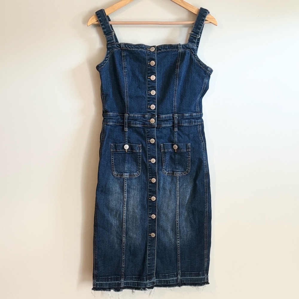 Classic Blue Denim Midi Dress